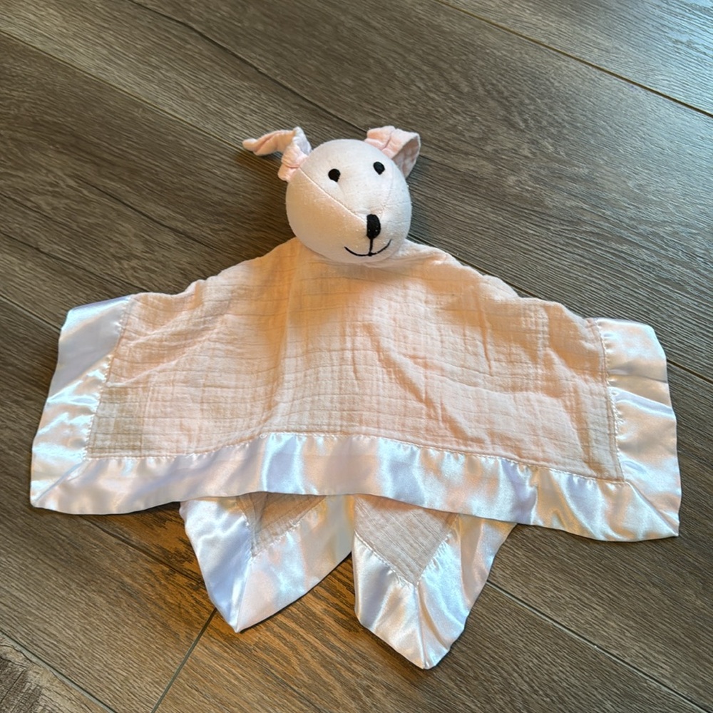 Aden and Anais Pink and White Square and Bunny Security Blankets (3 total) - Picture 4 of 5